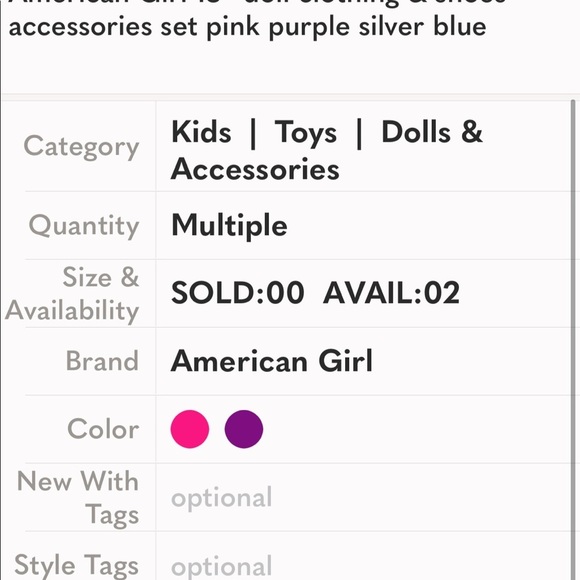 American Girl 18” doll clothing & shoes accessories set pink purple silver blue‌ - Picture 12 of 12
